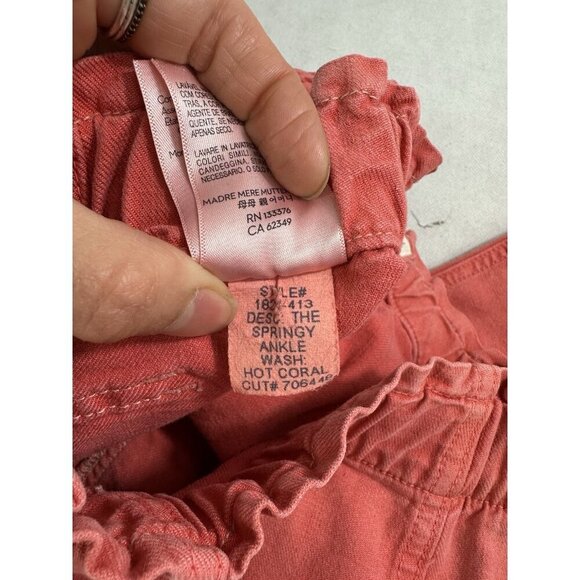 MOTHER The Springy High Rise Straight Leg Hot Coral Ankle Jeans Womens 28 Read - Picture 12 of 15